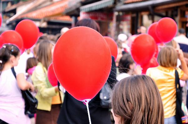 Luftballon mit Stab